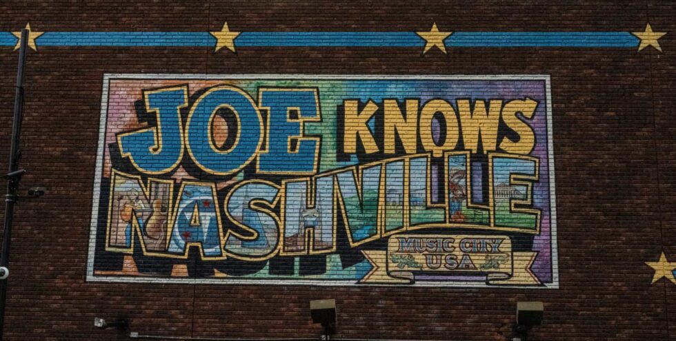 Joe Knows Nashville mural on Lower Broad